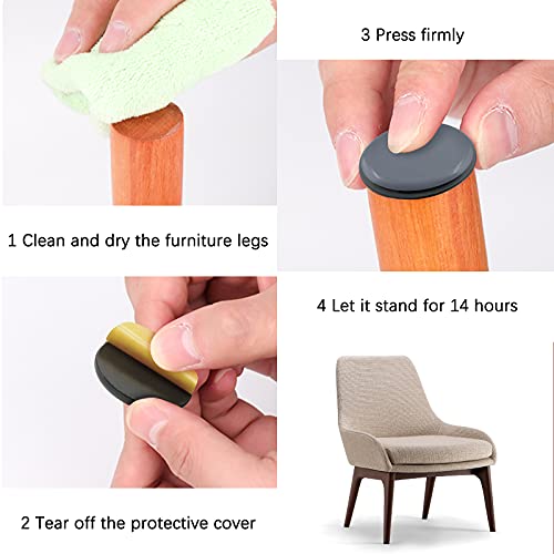 Piutouyar 12Pcs 2" Teflon Furniture Glides Pads, Self Stick Furniture Sliders Kits for Carpet Tile Hardwood Ground Protector, Round (Pack of 2) - size: Round 2"Dia. (Pack of 2)