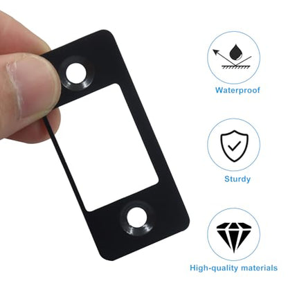 1 Pack Deadbolt Restorer Strike Plate - Heavy Duty Stainless Steel Lock Repair Kit with Wood Dowel Strips & 4 Screws, Fix Misalignment/Jamming for Home, Office, Apartment (Black) - color: Black