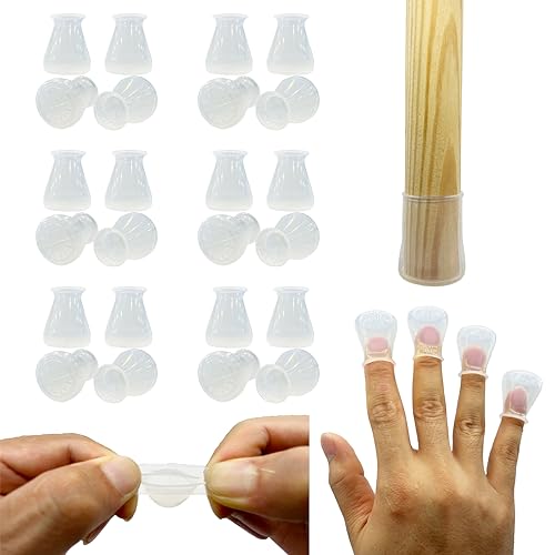 Extra Small Silicone Chair Leg Floor Protectors Fit 19/32”to15/16” Furniture Table Feet Cover Non-Slip Bottom Chair Leg Caps for Hardwood Floors Prevent Scratches No Noise, 24 Pack - color: 24pack-semi-transparent(anti-slip), size: Extra Small Fit: 19/32"