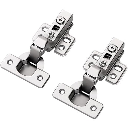 20pcs Inset Cabinet Hinge Frameless Concealed Door Hinges European Soft Closing Four-Hole Mounting Plate Hinges Nickel Plated Finish - color: Inset, size: 10 Pairs