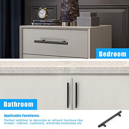 KNOBWELL 6 Pack Cabinet Handles 5 inch Black Stainless Steel Kitchen Cabinet Pulls Drawer Pulls - color: Black, size: 5 inch(128mm)