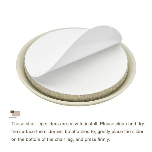 uxcell Furniture Sliders, 16Pcs 2 1/9" - Plastic Self-Adhesive Round Sliding Pads, Chair Glides for Carpeted Tile Vinyl Hardwood Floors (Grey) - size: 2 1/9"