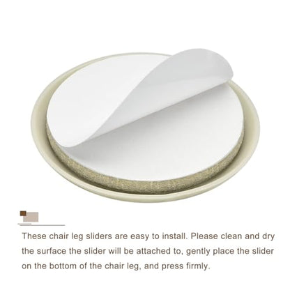uxcell Furniture Sliders, 16Pcs 2 1/9" - Plastic Self-Adhesive Round Sliding Pads, Chair Glides for Carpeted Tile Vinyl Hardwood Floors (Grey) - size: 2 1/9"