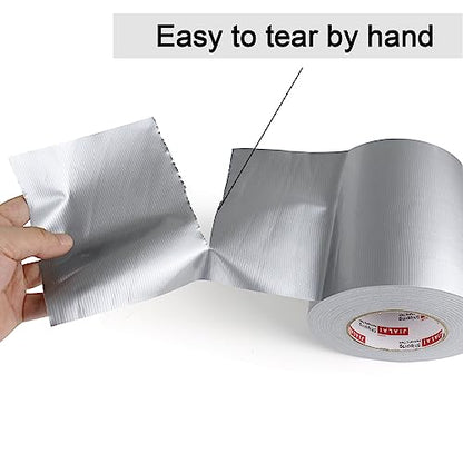 JIALAI HOME Duct Tape 6" Wide, 6 inch Wide Duct Tape Heavy Duty Waterproof 55 Yards (164 ft) Silver, UV Resistant for Crafts, Home Improvement, Repairs, & Projects - color: Silver