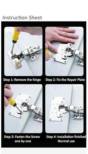 8 Piece Hinge Repair Kit - Cabinet Hinge Repair Plate Stainless Steel Door Hinge Repair Kit for Kitchen Cabinet Hinge Repair Brackets with Mounting Screws and Screwdriver (8) (8, 3.5"x2") - size: 3.5"x2"