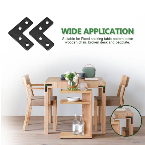 Uenhoy 20 Pcs L Shape Flat Mending Plates 40mm x 40mm (1.57" x 1.57") Flat Corner Braces, Right Angle Photo Frame Bracket, Black - size: 40x40mm/1.57"x1.57", style: L Shape