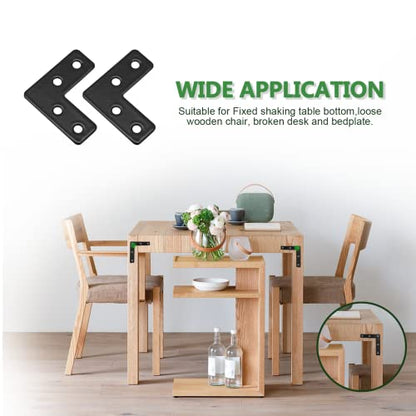 Uenhoy 20 Pcs L Shape Flat Mending Plates 40mm x 40mm (1.57" x 1.57") Flat Corner Braces, Right Angle Photo Frame Bracket, Black - size: 40x40mm/1.57"x1.57", style: L Shape