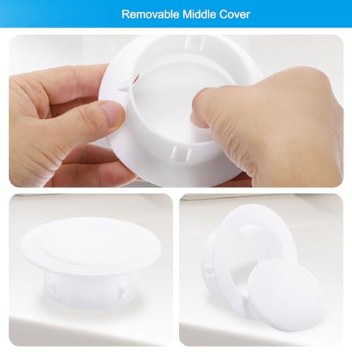 PATIKIL Air Conditioning Wall Hole Cover, 2Pcs Air Conditioner Blocking Hole Plug Decoration Water Pipe Sealing Plate Cover for 2.8" - 3.1" Diameter Hole, White - size: 2.8" - 3.1"
