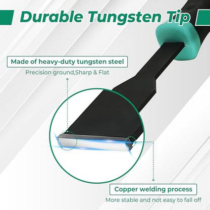 1-1/4-inch Carbide Scraper,Super Gasket Scraper with Durable Tungsten Tip for Remove Gaskets, Carbon and More from Varied Surfaces - size: 1-1/4"