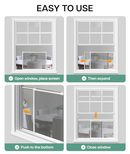 Paramondo Expandable Window Screen, Horizontal (10" H x 19.6" - 36" W, 2 Pack) Adjustable Window Screens, Replacement Window Screens for House Windows - size: Small (10" H x 19.6"-36" W, 2 Pack)