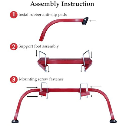 Ladder Stabilizer, Roof Ladder Standoff, Extention Ladder Accessory for Roof Gutter and Wall, Heavy Duty Wing Span with Non-Slip Rubber Pad, Orange