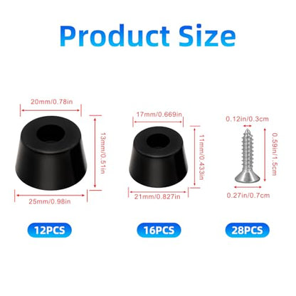 56PCS Cutting Board Feet Non Slip with Stainless Washer Screws,Large Size and Small Rubber Feet for Cutting Board, Electronics,Furniture