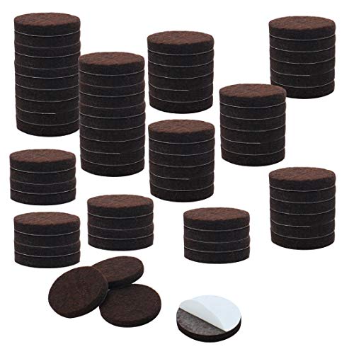 uxcell 70pcs Furniture Pads Round 1" Self-stick Non-slip Anti-scratch Felt Pads Floors Protector Dark Brown - size: 25 x 5mm