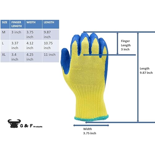 G & F 1607M Blue Kevlar Cut Resistant Work Gloves, Medium - size: Medium (Pack of 1)