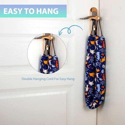Weighted Door Draft Stopper, 2 Pack 40 Inch Under Door Blocker, Bottom of Door Window Air Noise Light Gap Filler, Saving Energy Cartoon Print Canvas Cotton 2.8Lb - size: 40 inch