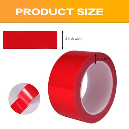Red Duct Tape Heavy Duty, Waterproof Strong Adhesive Duct Tape for Indoor Outdoor Repairs Packaging Arts Crafts Projects, Tear by Hand 2 Inch x 20 Yards - color: Red