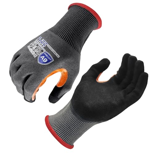 A9 Cut Resistant Work Gloves, 18 Gauge Ultra-light Foam Nitrile Coated Touchscreen ANSI A3 A4 A6 A9 Cutting Glove - size: Medium