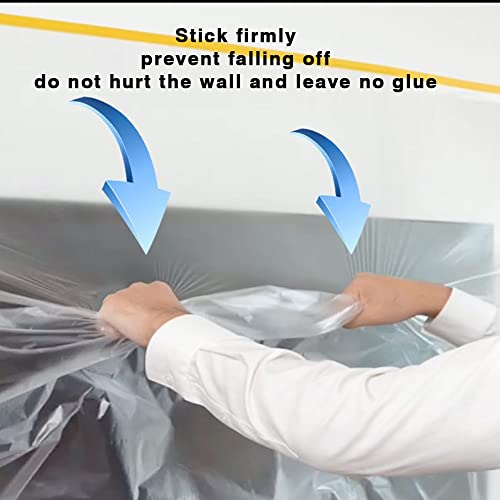 Taped Masking Film - for Automotive Covering Painting Paint Masking, Furniture and Floors and Appliance Protection. (Size - 3.6 x 65-Feet roll.Thickness -0.23Mil) - style: 3.6-feet X 65-feet