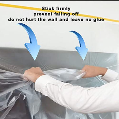 Taped Masking Film - for Automotive Covering Painting Paint Masking, Furniture and Floors and Appliance Protection. (Size - 3.6 x 65-Feet roll.Thickness -0.23Mil) - style: 3.6-feet X 65-feet