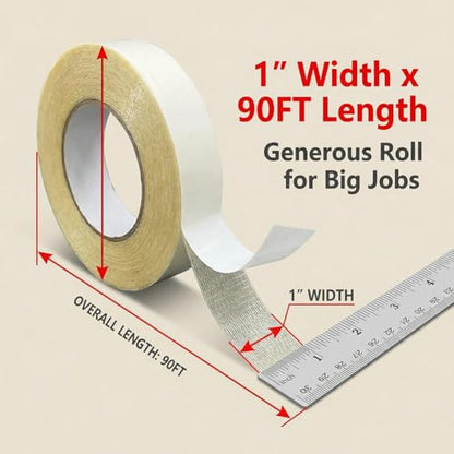 Heavy-Duty Outdoor Banner Tape – Weatherproof Adhesive for Vinyl Banners, Construction Signs & Event Display (6Units)