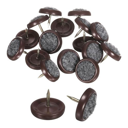 uxcell 16 Pcs Furniture Glides Sliders, 1.02" Plastic Round Chair Sliders Glides, Furniture Movers Pads for Chair Leg Floor Protectors, Brown - size: 26mm