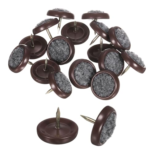 uxcell 16 Pcs Furniture Glides Sliders, 1.02" Plastic Round Chair Sliders Glides, Furniture Movers Pads for Chair Leg Floor Protectors, Brown - size: 26mm