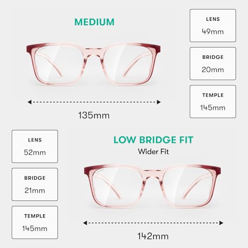 Stoggles Rectangle Z87.1 Certified Safety Glasses, Blue-Light, UV Blocking Lens, Top & Side Shield, Anti-Fog, Stylish Eyewear - color: Sangria, size: Medium Low Bridge Fit