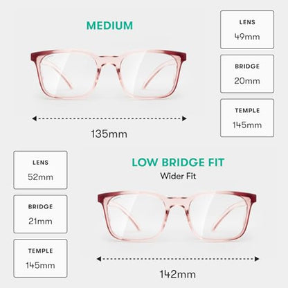 Stoggles Rectangle Z87.1 Certified Safety Glasses, Blue-Light, UV Blocking Lens, Top & Side Shield, Anti-Fog, Stylish Eyewear - color: Sangria, size: Medium Standard Fit