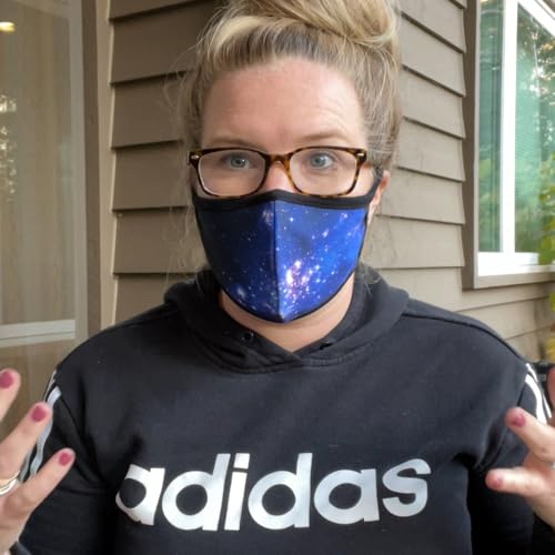 3 Pack blue galaxy Cloth Face Masks, Dust Cloth Mask, Breathable Soft Warm Windproof Face Protection for Men and Women - color: 3 Pack Blue Galaxy