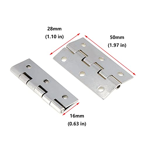 Antrader Folding Butt Hinge 2-inch Long Cabinet Gate Closet Door Hinge Home Furniture Hardware Silver Tone 12pcs - color: Silver, size: 2" x 1.1", 12pcs