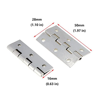 Antrader Folding Butt Hinge 2-inch Long Cabinet Gate Closet Door Hinge Home Furniture Hardware Silver Tone 12pcs - color: Silver, size: 2" x 1.1", 12pcs
