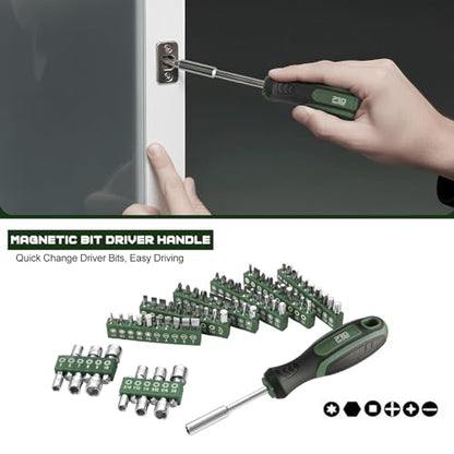 Prostormer Mechanics Tool Set with Drawer Box, 279-Piece SAE and Metric Mechanic Tool Kit with Wrenches & Sockets, General Tool Kit for Car, Motorcycle, Home Repair (Green) - color: Green