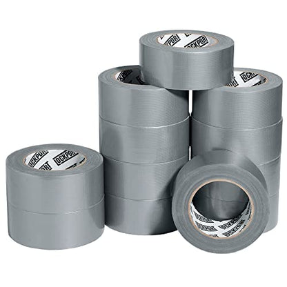 Lockport Duct Tape Heavy Duty Waterproof - 30 Yards x 2 Inch - 12 Roll Pack Silver Duct Tape Bulk Pack - No Residue, Flexible, Strong, All-Weather and Easy Tear - Grey Heavy Duty - size: 12-Pack (Value Pack)