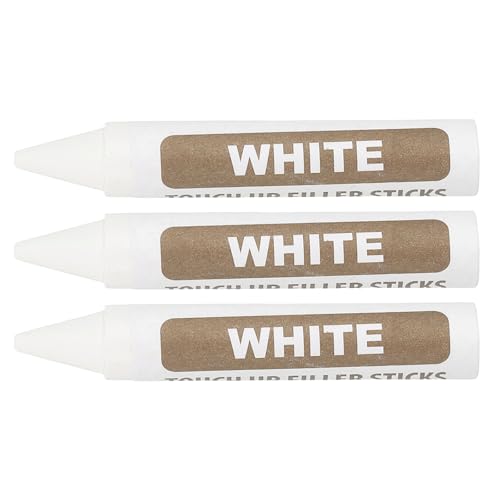 PATIKIL Furniture Markers Touch Up, 3Pcs Wax Wood Filler Sticks Furniture Repair Crayons for Scratches Wood Floor Holes Tables, White - color: White