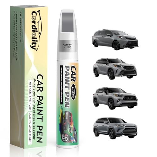 Cement (1H5) Touch Up Paint Pen for Toyota,Car Paint Scratch Repair Pen Quick and Easy Fix Auto Paint Scratch - color: Cement (1H5)for FJ Cruiser/Tacoma/4Runner/Tundra/Yaris/Corolla/Sienna/Highlander/Prius/Corolla Cross/Prius Prime/Camry