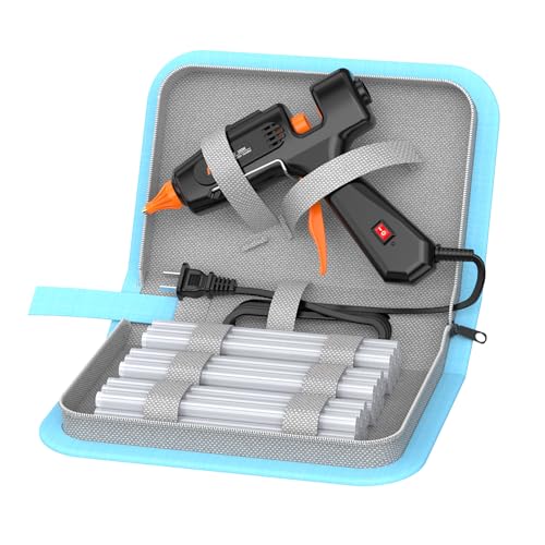 IZIO100W Hot Glue Gun Kit, Fast Heating for DIY Crafts Home Repair, Includes 21 Glue Sticks, Anti-Scald Nozzle, Pouch - color: Blue