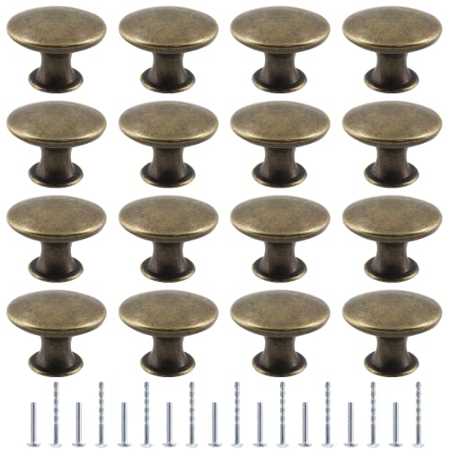 16Pcs Antique Bronze Kitchen Cabinet Knobs Handle Pulls, 30mm Vintage Round Drawer Knob Pulls for Dresser, Cupboard, Bathroom - color: Bronze, size: 16pcs