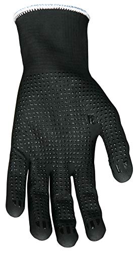 MCR Safety N96795L Ninja BNF Nitrile Gloves, ANSI Puncture 2, Abrasion 5, 15 Gauge Nylon/Spandex Shell with Full BNF Coating and Nitrile Grip Dots, 1-Pair, Large - size: Large (Pack of 1)