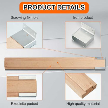 Maitys 2 Pcs Wooden Drawer Slides Bottom Mount Classic Center Guide Track with Metal Slide Glides Traditional Wood Drawer Rails for Dresser Replacement (14 Inches) - size: 14 Inch
