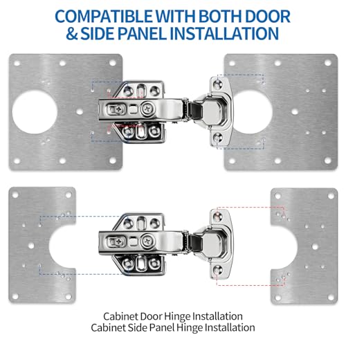 Stainless Steel Cabinet Hinge Repair Plate Kit with Mounting Screws, Durable Door Hinge Fixing Bracket for Kitchen Cabinets, Cupboard Doors & Furniture, Multiple Pack Sizes (6 PCS) - size: 6 Pieces