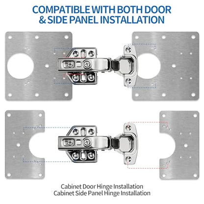 Stainless Steel Cabinet Hinge Repair Plate Kit with Mounting Screws, Durable Door Hinge Fixing Bracket for Kitchen Cabinets, Cupboard Doors & Furniture, Multiple Pack Sizes (12 PCS) - size: 12pcs