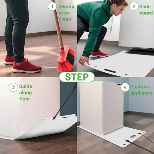 Large Appliance Slider with Pull Strap,Furniture Moving Sliders for Floor Protection Premium Moving Mat for Tile Carpet and Hardwood Floor - size: 49'' x 30'' White