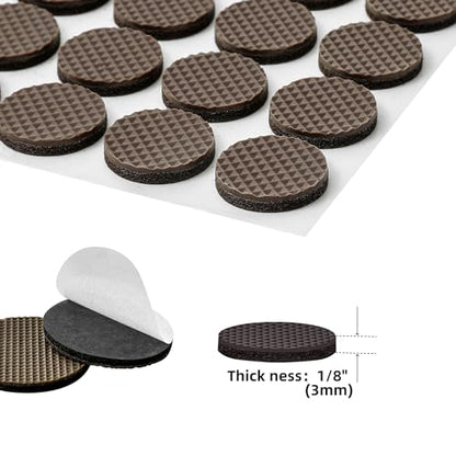 Non Slip Chair Leg Pads for Hardwood Tiles Floors - Noise Canceller Self-Adhesive Anti Slip Rubber Furniture Stoppers to Prevent Sliding - Round 72 PCS 1” (25mm) - size: Round 1" (72PCS)