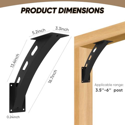 8 Pcs 45 Degree Angle Support Brackets,Wood Post and Beam Angle Support Brackets,45 Degree Corner Braces Inside Joint for Gazebos,Tree Houses, Cabins and Patios - size: 8PCS
