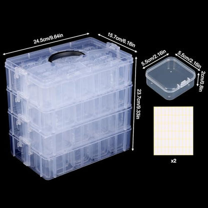 SGHUO Bead Organizer Box, 112pcs Small Organizers, 4-Tier Stackable Storage Container Box for Art Craft Storage, Washi Tape, Kids Toys, Jewelry, Beauty & Sewing Supplies - style: 4 tier-2in