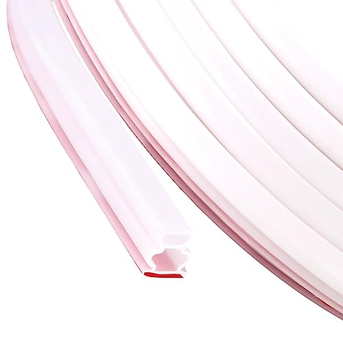 Door Weather Stripping Seal Strip - Self-Adhesive Rubber Soundproofing Weatherstrip for Door Frame, Windows -Insulation & Dust Proof Easy Cut to Size (White, 20FT) - color: White, size: 20FT