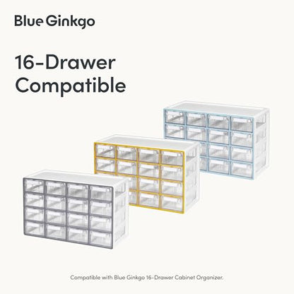 BLUE GINKGO 16 Dividers - Compatible with Medium 16-Drawer Storage Cabinet (16-Pack) - Clear - color: Clear, size: 16 Drawer