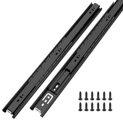 LONTAN Full Extension Ball Bearing Drawer Slides 8 10 12 14 16 18 20 22 24 Inch Heavy Duty Side Mount File Cabinet Rails Dresser Runner Kitchen Cabinet Drawer Glides,16 Inch,1 Pair,Black - color: Black, size: 16 Inch - Drawer Slide
