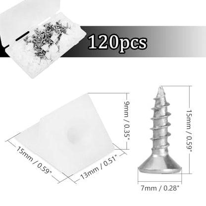 120Pcs Drawer Bottom Support Brackets,Plastic Angle Code Bracket Fasteners,Fixing Mending Wedges,Drawer Reinforcement Repair Kit for Furniture Sagging - color: White 1