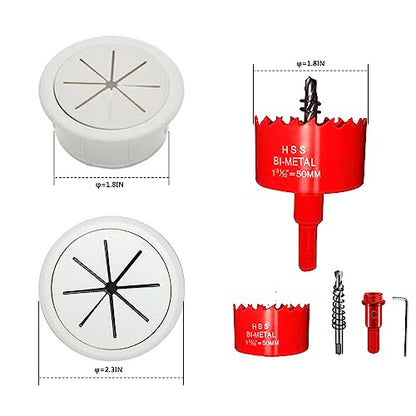 ROOWINTOO TV Cord Hider in Wall Cable Management Kit for TV, Behind Wall TV Wire Kit Cable Hider,Includes 2 Pass-Throughs and Hole Saw Drill Attachment